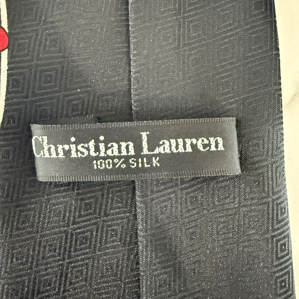 Christian Lauren Mens Silk Tie Black Cello‎ Violin Musical Notes Orchestra Theme